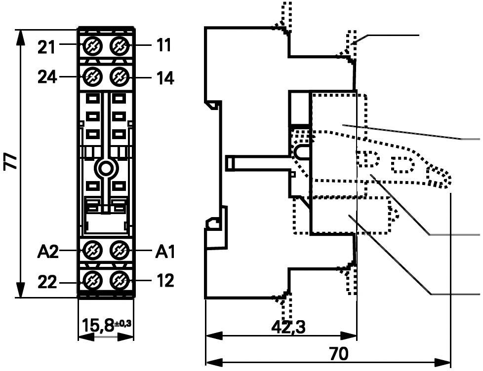 TE Connectivity RT78725 Relay socket 1 pc(s)