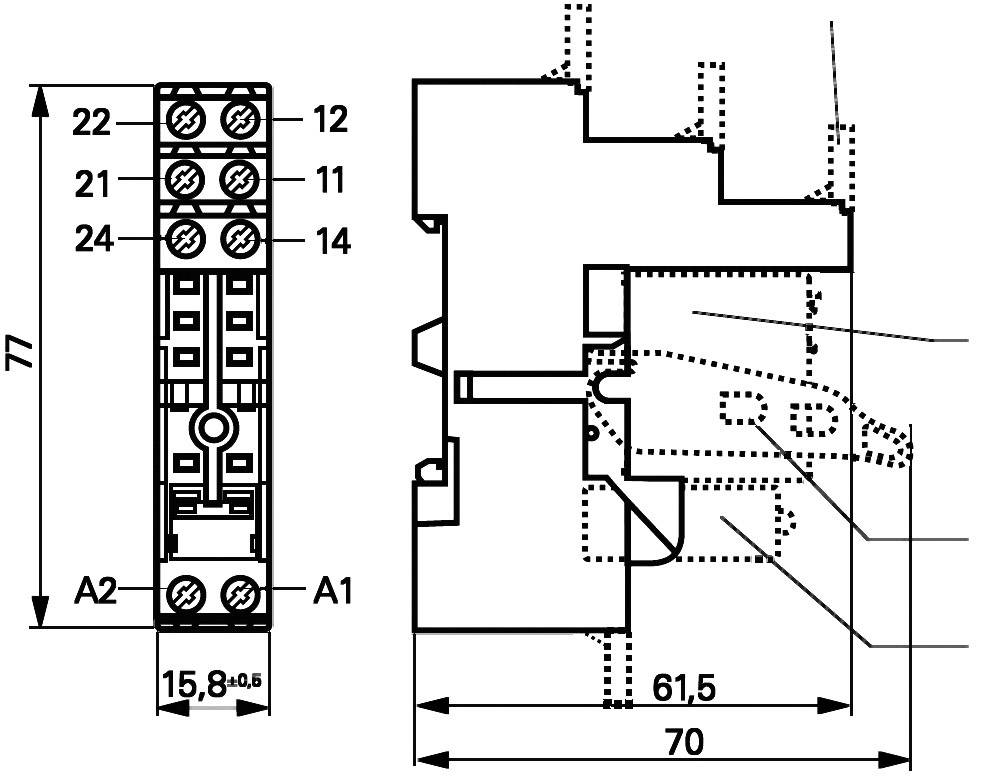 TE Connectivity RT78726 Relay socket 1 pc(s)