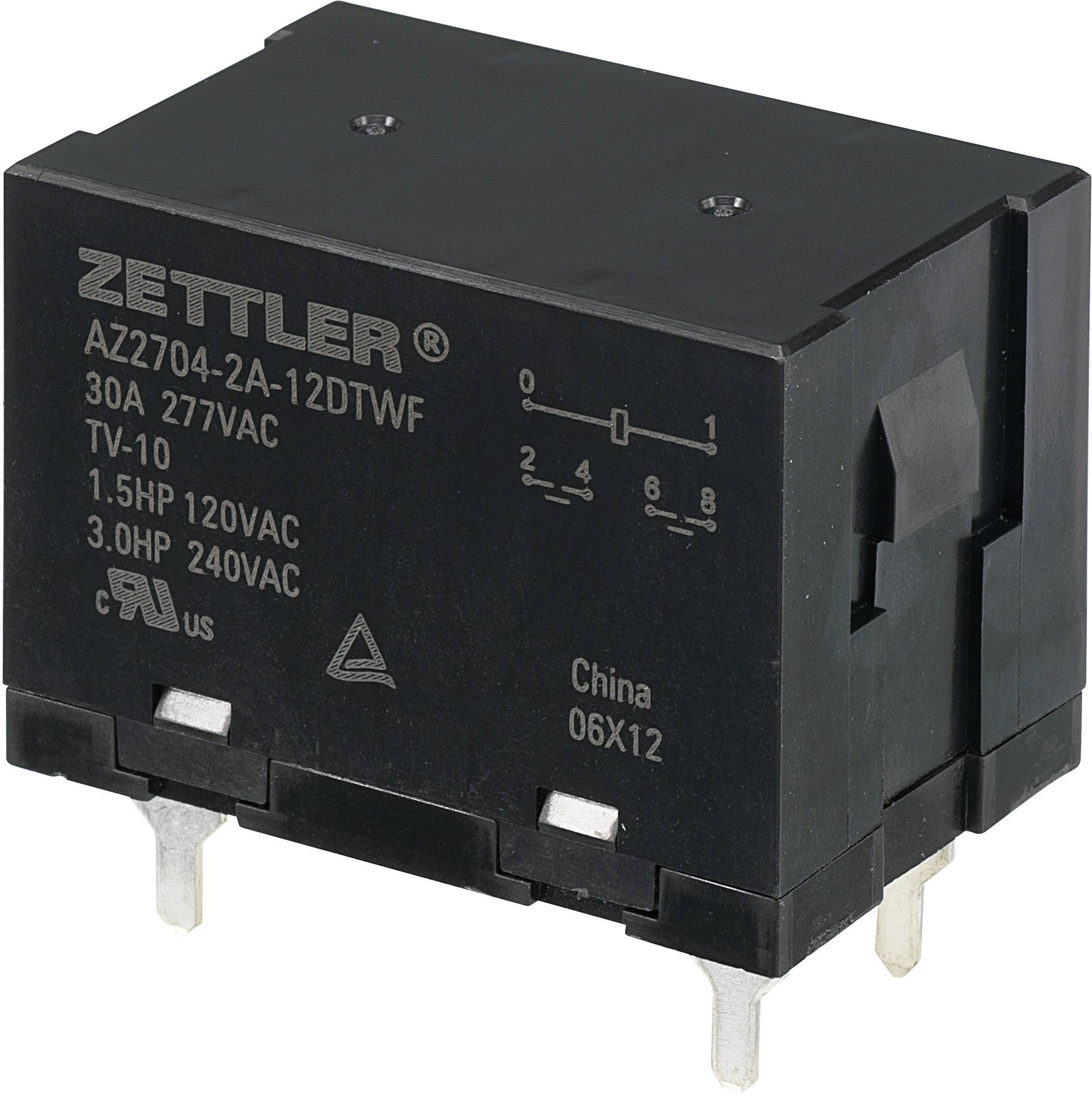 Zettler Electronics AZ2704-2A-12DTWF PCB relay 12 V DC 30 A 2 makers 1 pc(s)