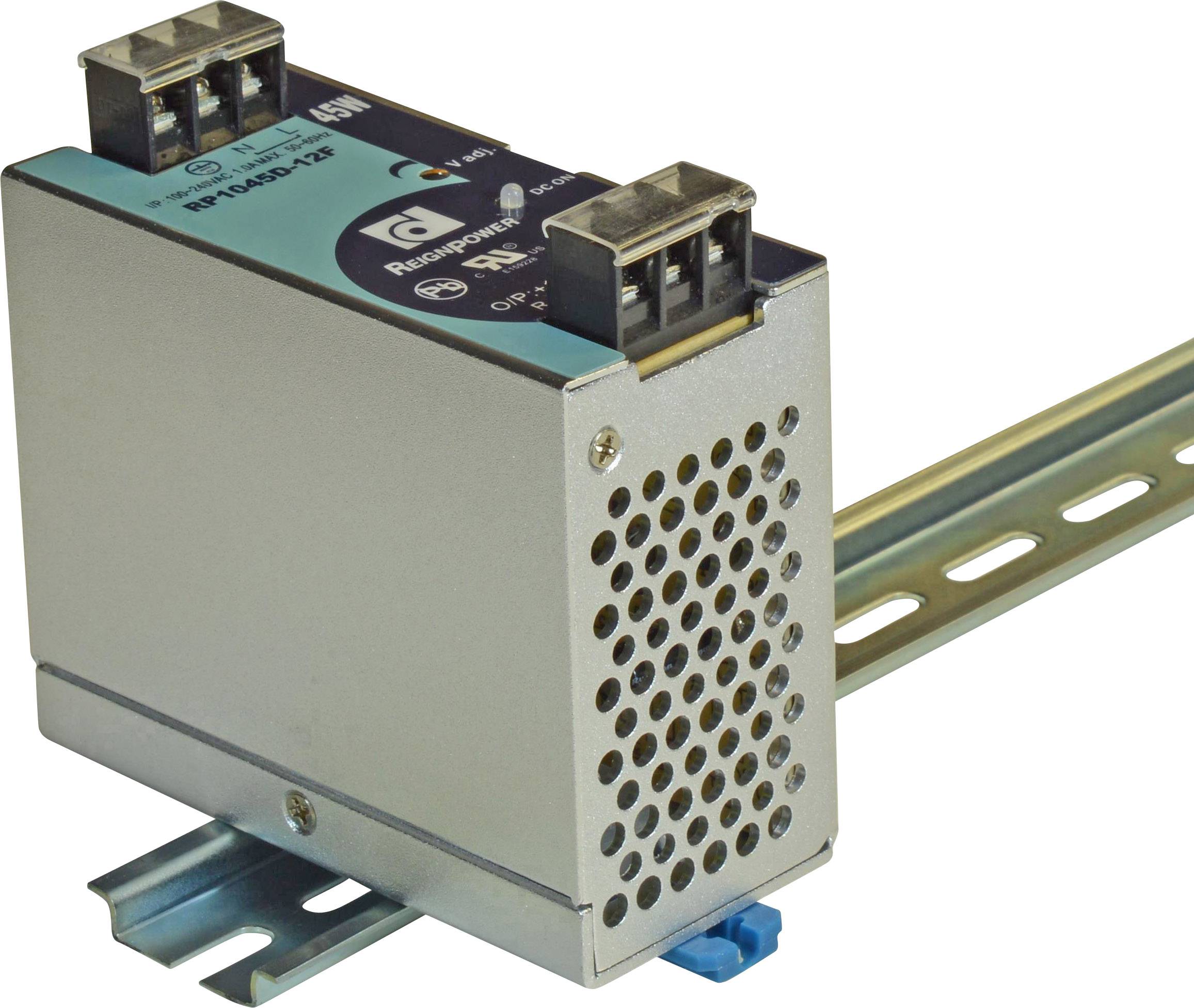 Dehner Elektronik DRP045D-05FTN Rail mounted PSU (DIN) 5 V DC 9 A 45 W No. of outputs:1 x Content 1 pc(s)