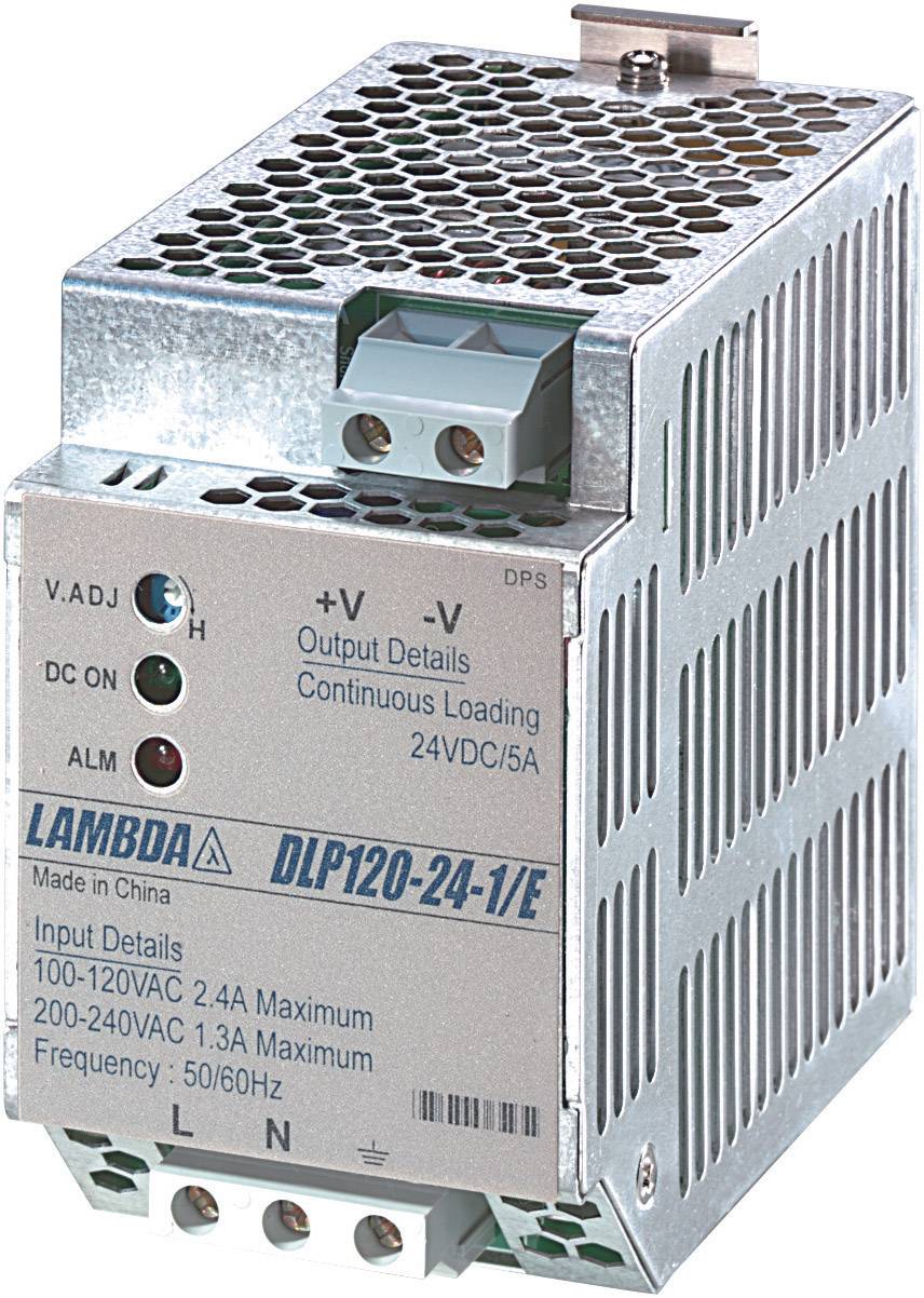 TDK-Lambda DLP120-24-1/E Rail mounted PSU (DIN) 24 V DC 5 A 120 W No. of outputs:1 x Content 1 pc(s)