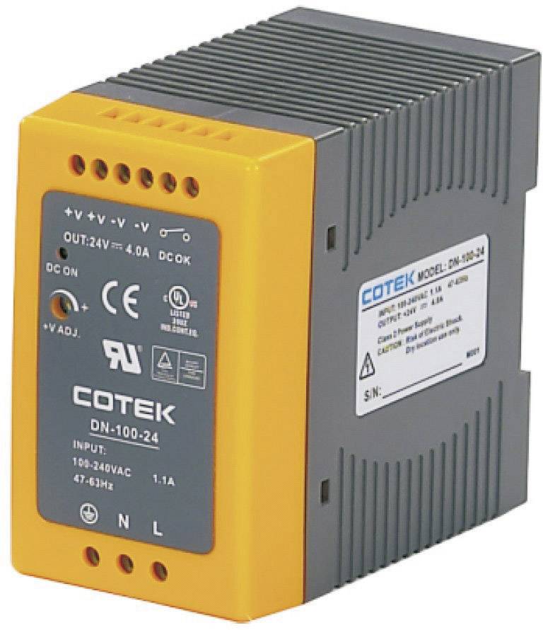 Cotek DN 100-15 Rail mounted PSU (DIN) 15 V DC 6.4 A 96 W No. of outputs:1 x Content 1 pc(s)