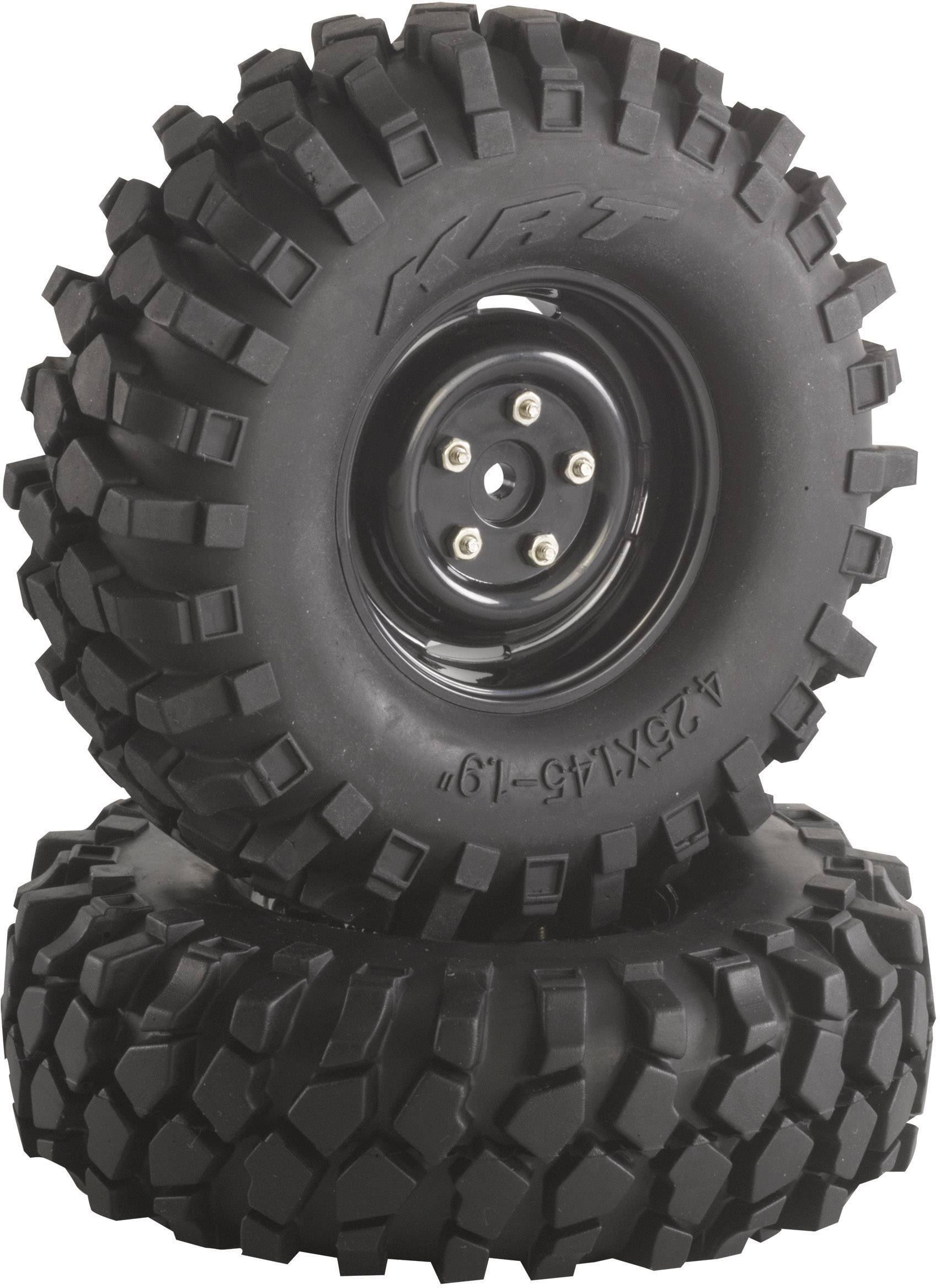 Two large off-road tyres with a rugged tread pattern, stacked on top of each other; suitable for SUVs or commercial vehicles.