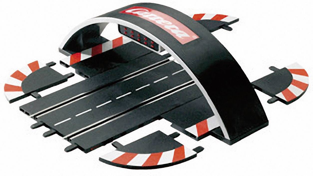 'Carrera GO!!!' Race Track Road Crossing with Flyover and Winding Road Sections, Designed for Toy Car Racing.