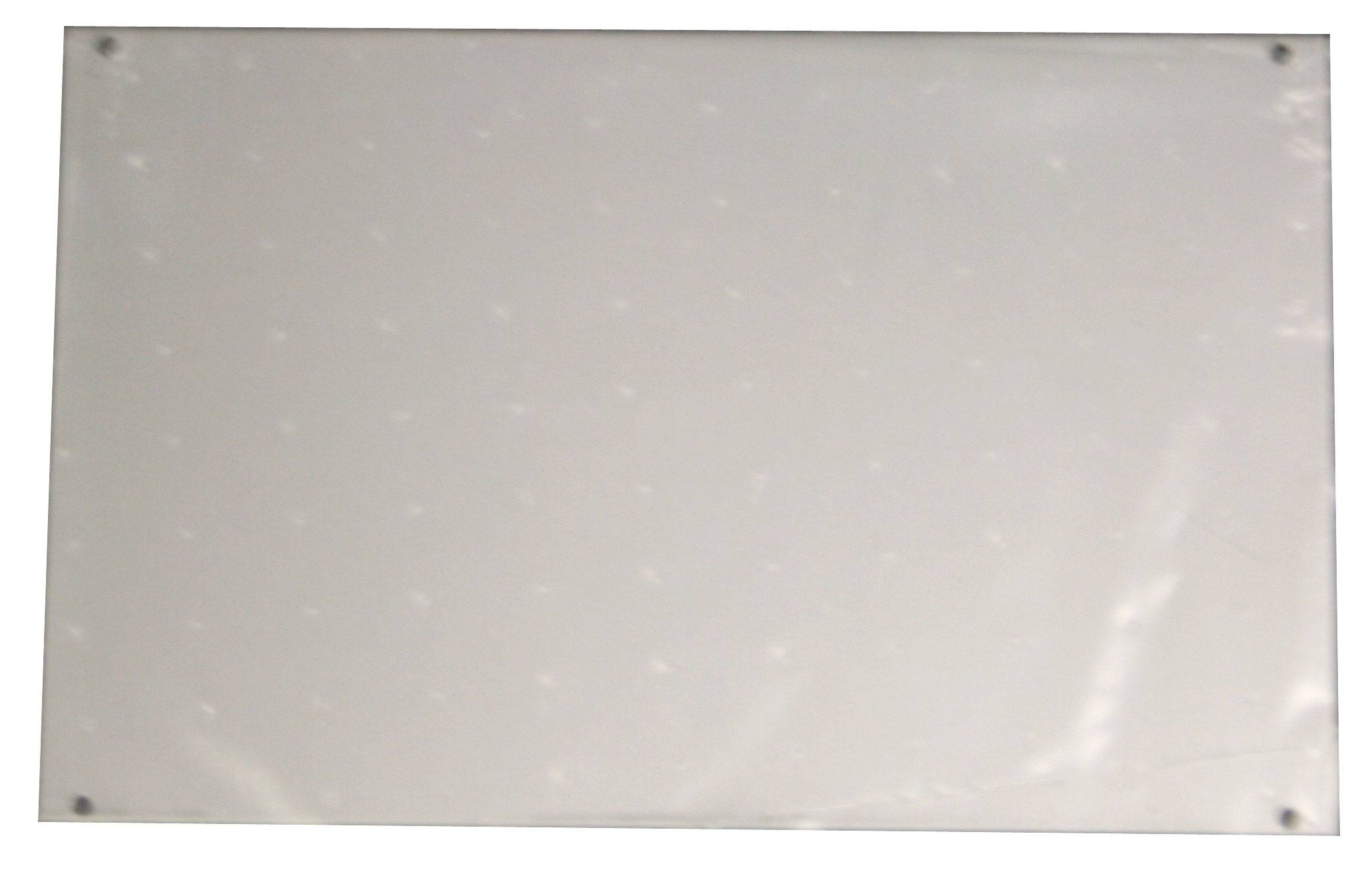 White rectangular surface with several small, barely visible dots at regular intervals.