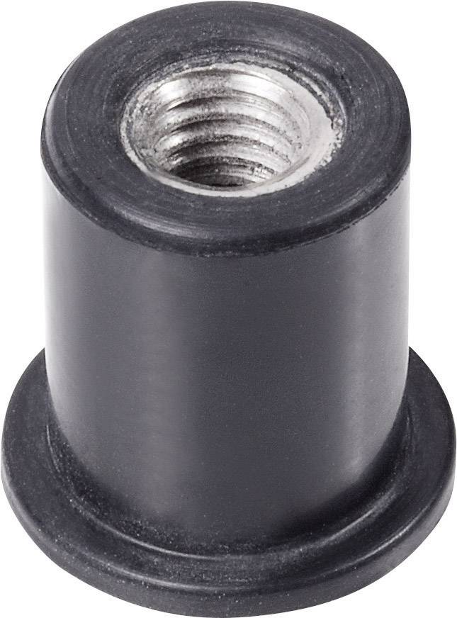 Black cylindrical metal sleeve with threaded opening at the top and flattened rim at the bottom.
