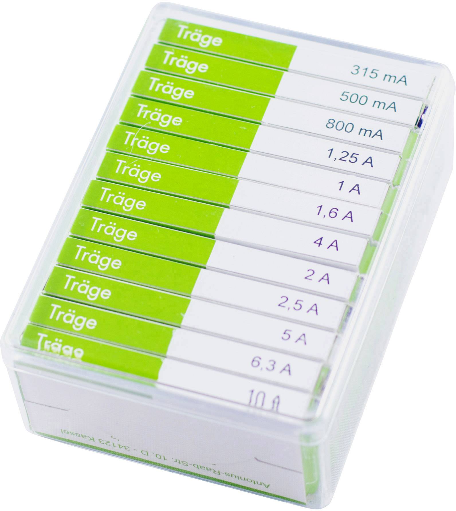 ESKA 632.830 632830 Micro fuse set (Ø x L) 6.3 mm x 32 mm Time delay -T- Content 120 Parts