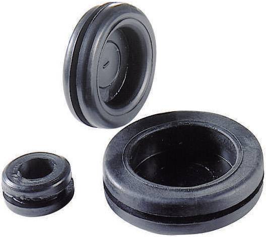 Richco DGB-7 Filler plug Terminal Ø (max.) 11 mm Board thickness (max.) 1.5 mm Vinyl Black