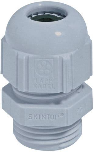 'Grey cable gland connector with brand imprint 