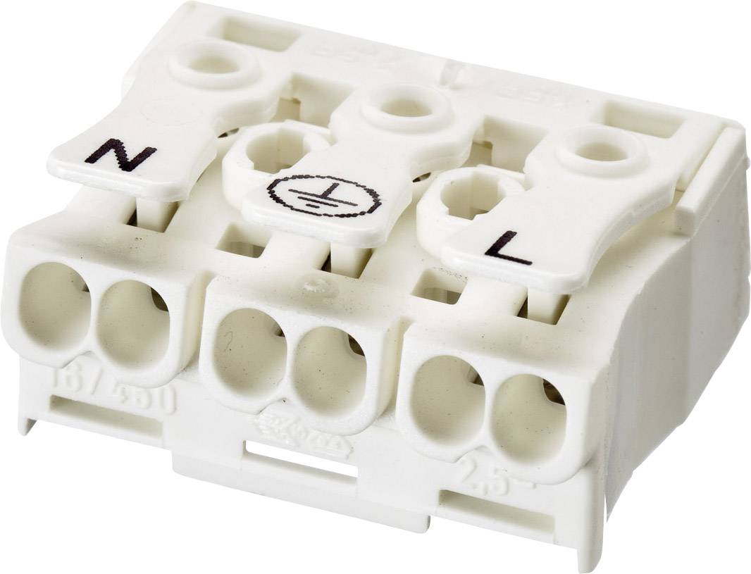 Adels-Contact 21740 LK 980-01/3 B Lamp terminal flexible: -2.5 mm² fixed: -2.5 mm² Number of pins: 3 White