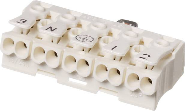 Adels-Contact 21806 LK 980-01/5 B Lamp terminal flexible: -2.5 mm² fixed: -2.5 mm² Number of pins: 5 White