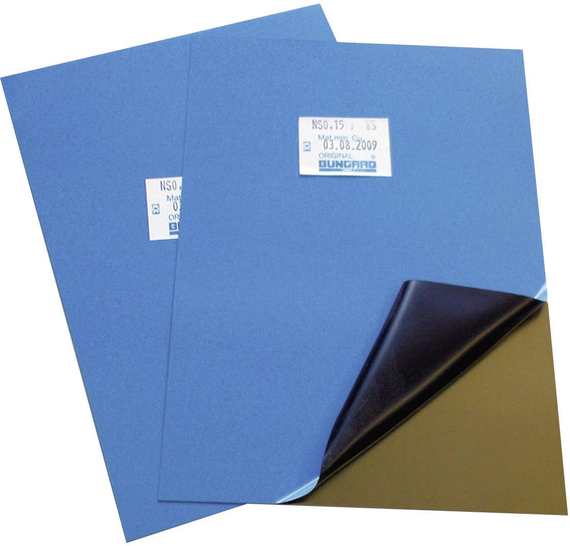 Two blue films with labels. One film is partially rolled up to reveal the glossy, dark reverse side.
