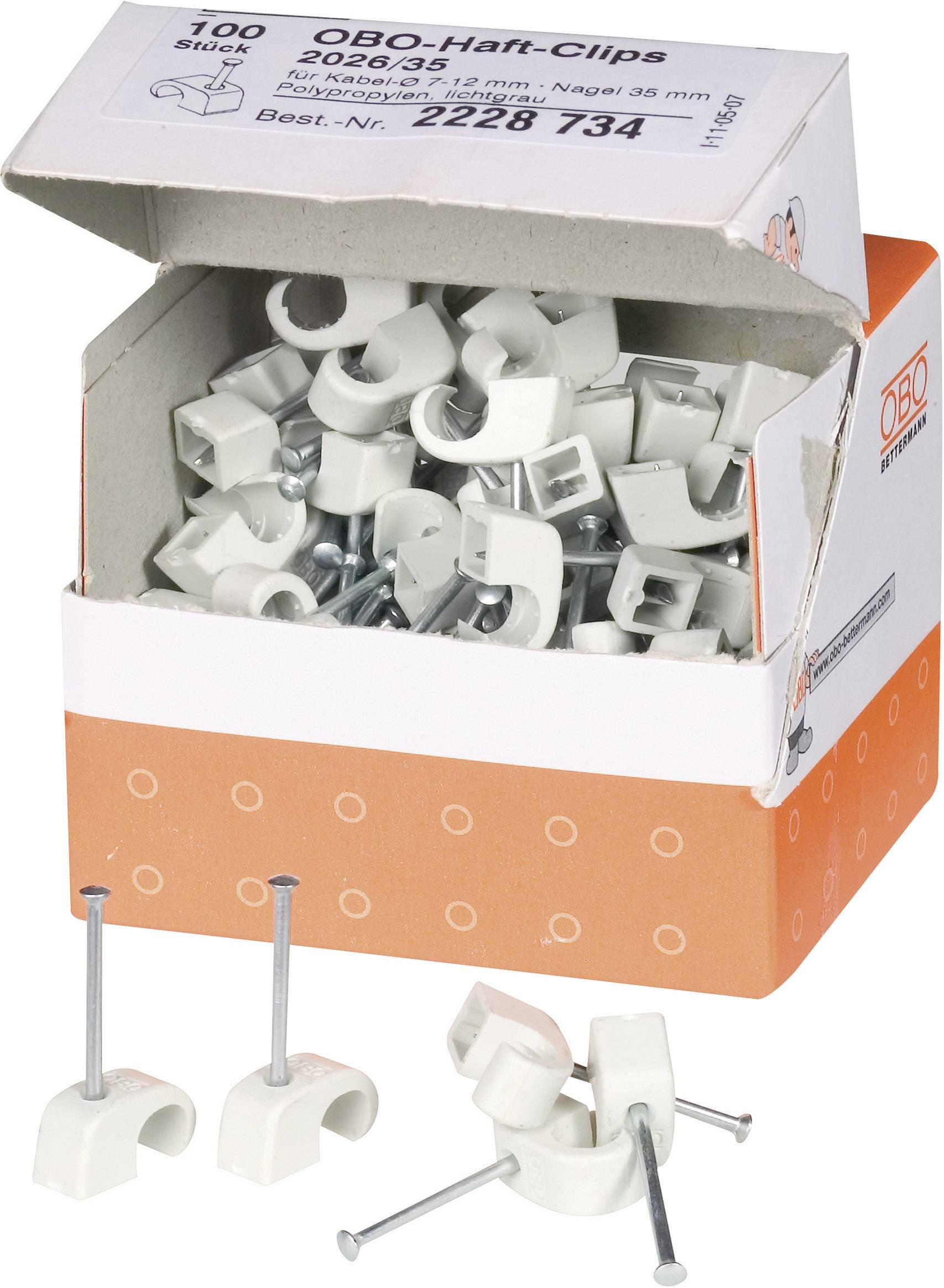 OBO Bettermann Cable clips 2228734 Bundle Ø range 11 mm (max) Grey 100 pc(s)