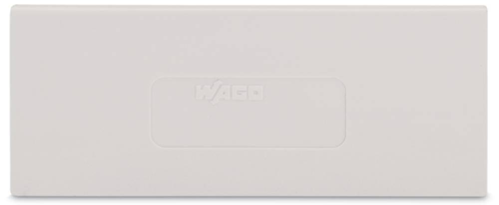 White rectangular cover with an embossed 'WAGO' logo in the centre.