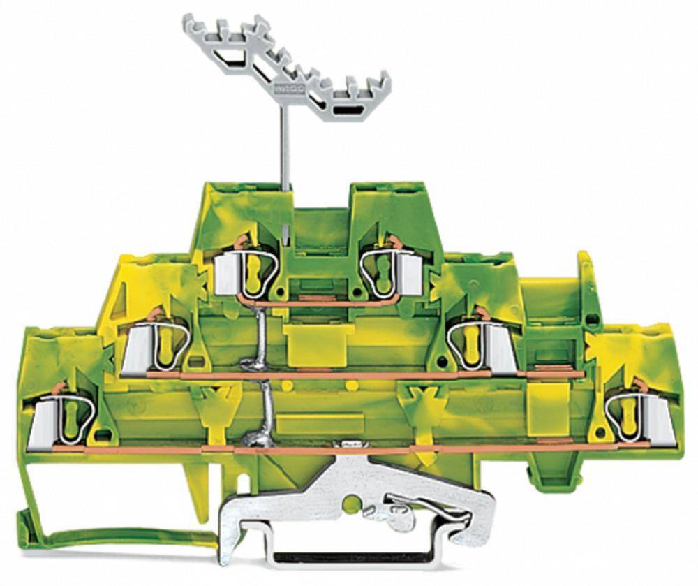 WAGO 280-597 Triple port continuity 5 mm Pull spring Configuration: Terre Green, Yellow 40 pc(s)