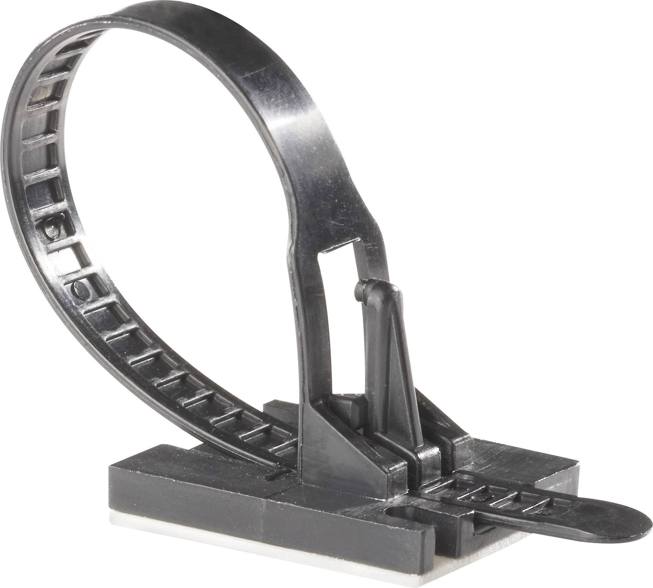 Richco TOBS-18-01A-RT TOBS-18-01-A-RT Cable tie 117 mm 7.10 mm Black Adhesive base