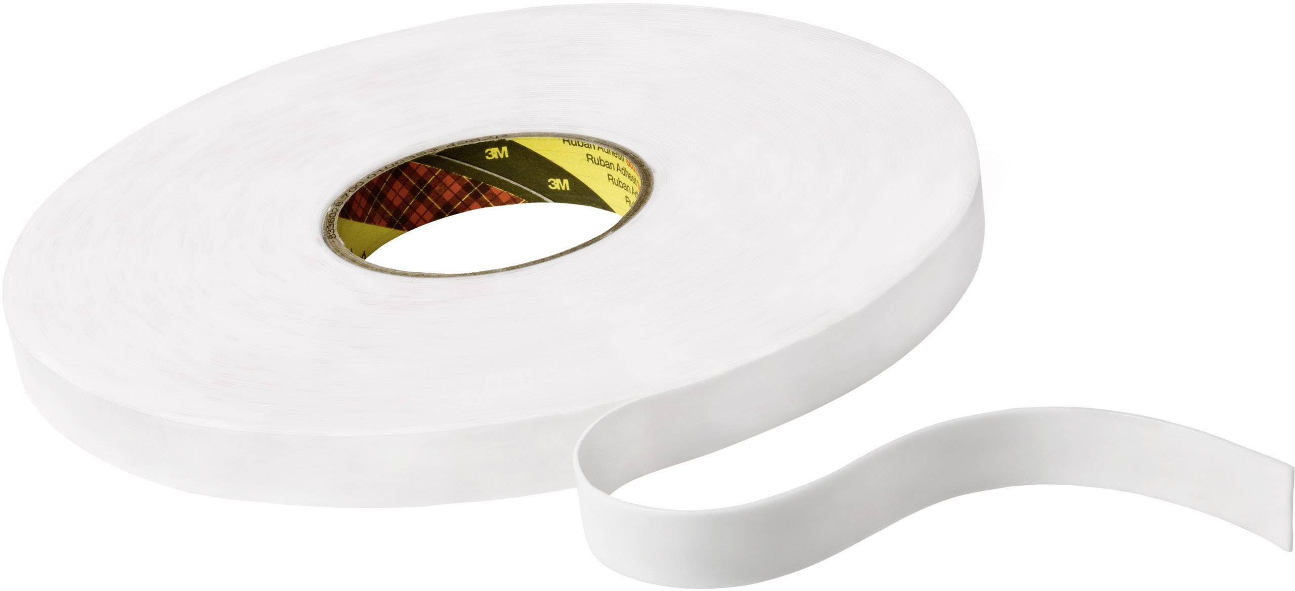 A roll of double-sided adhesive tape with a partially unrolled strip.