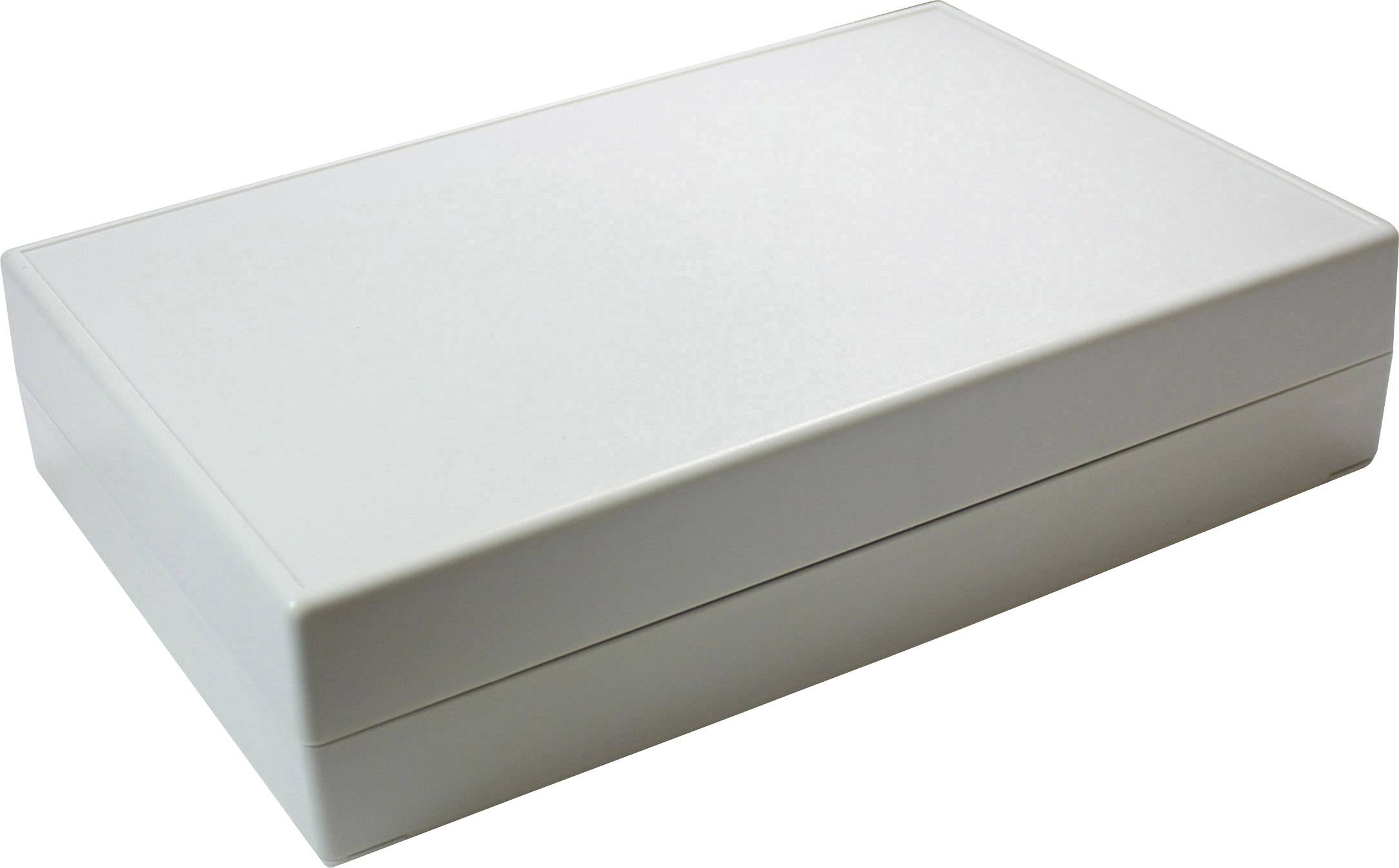 A rectangular, white casing or small box with a smooth surface, potentially for electronic devices or storage.
