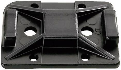 Black plastic mounting base with multiple screw holes and raised struts for cable securing or attachment.