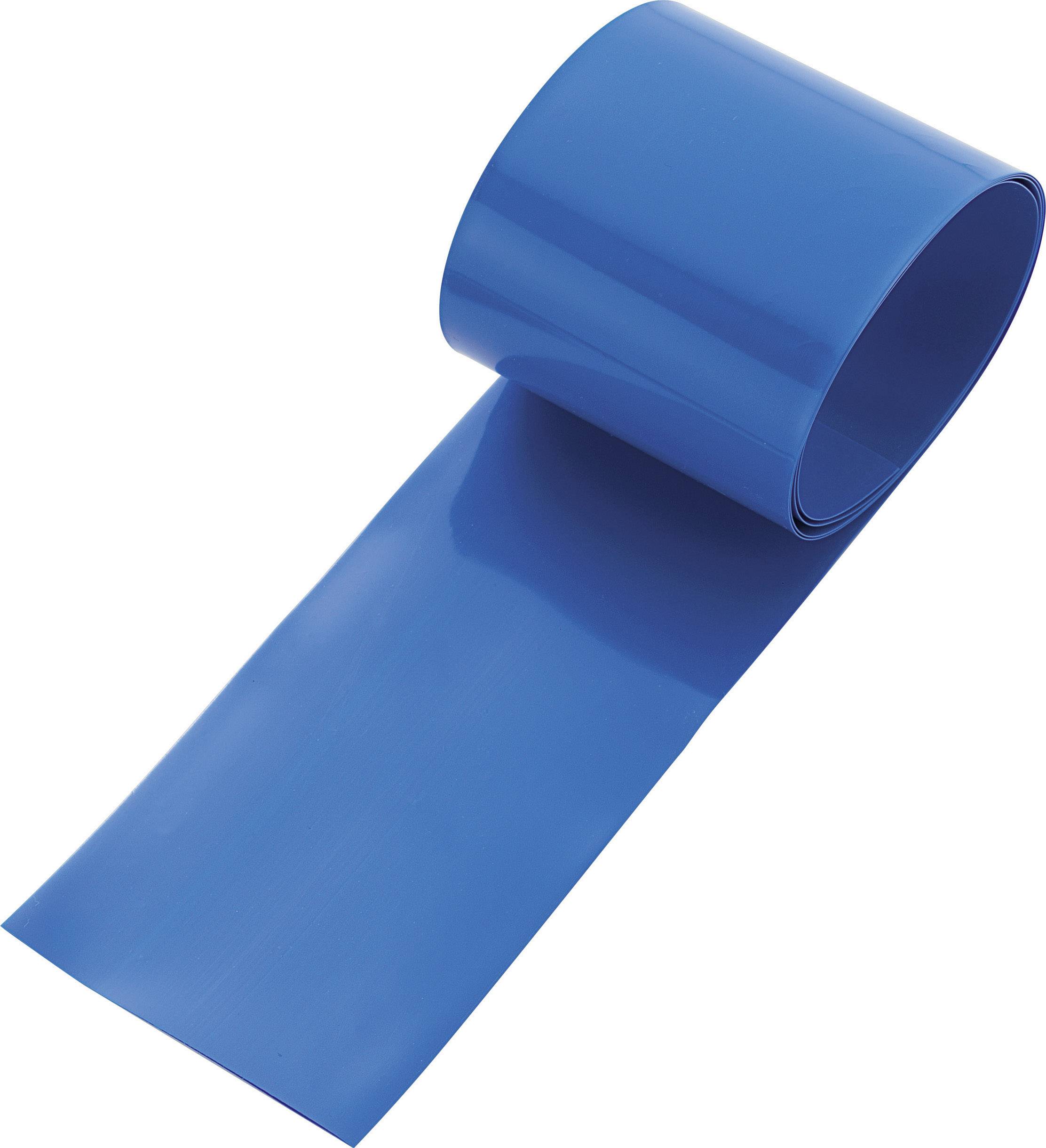 A rolled-up blue film lies on a table and displays a glossy finish.