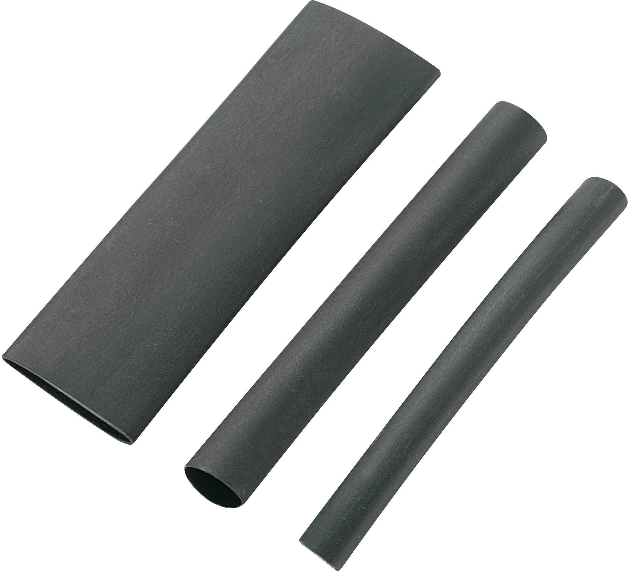 TRU COMPONENTS 1565133 Heatshrink set Black 12.70 mm 1.60 mm Shrinkage:3:1 6 Parts