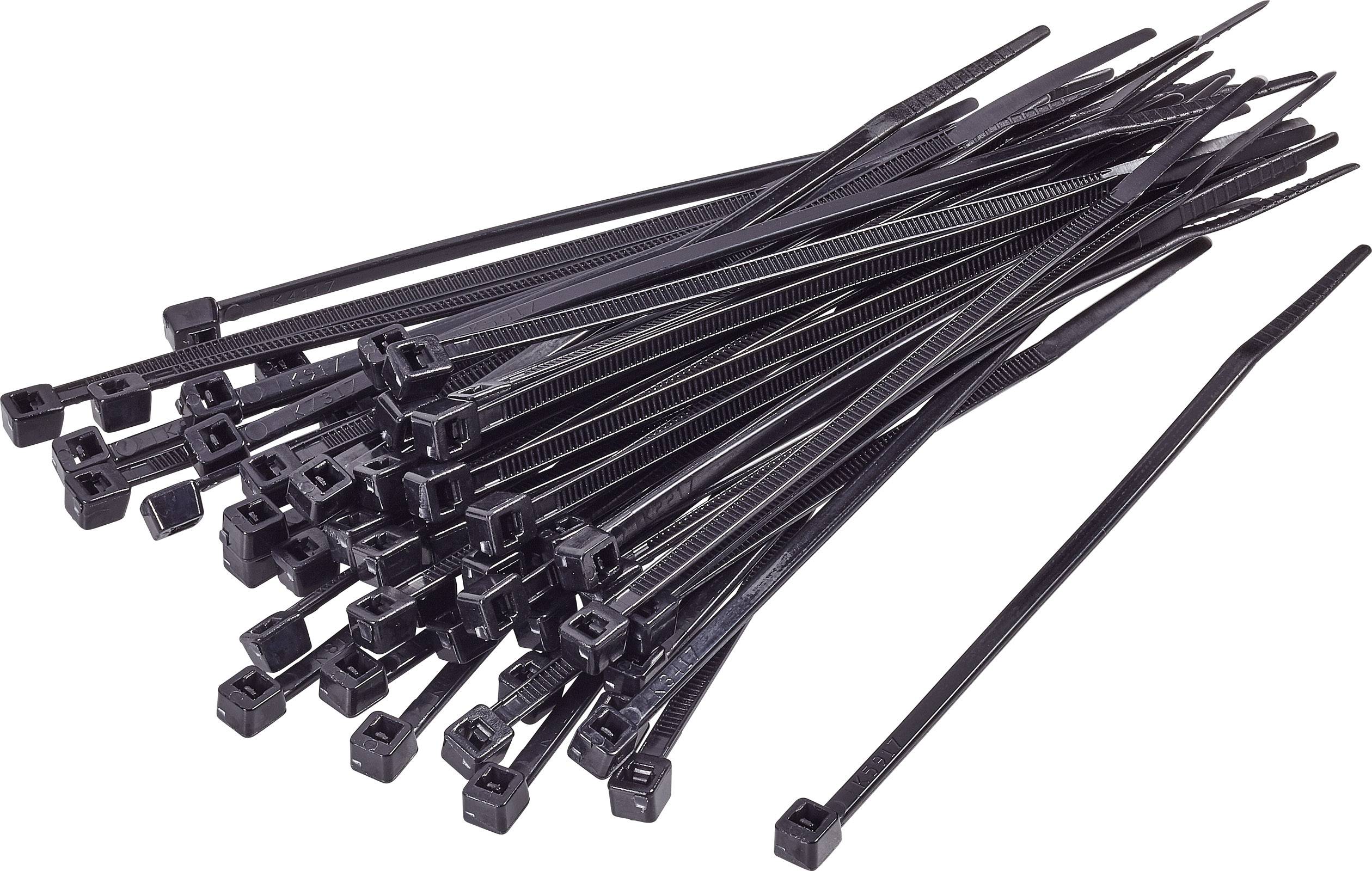 TRU COMPONENTS 1592864 TC-CVR250BK203 Cable tie 250 mm 4.80 mm Black UV-proof 100 pc(s)