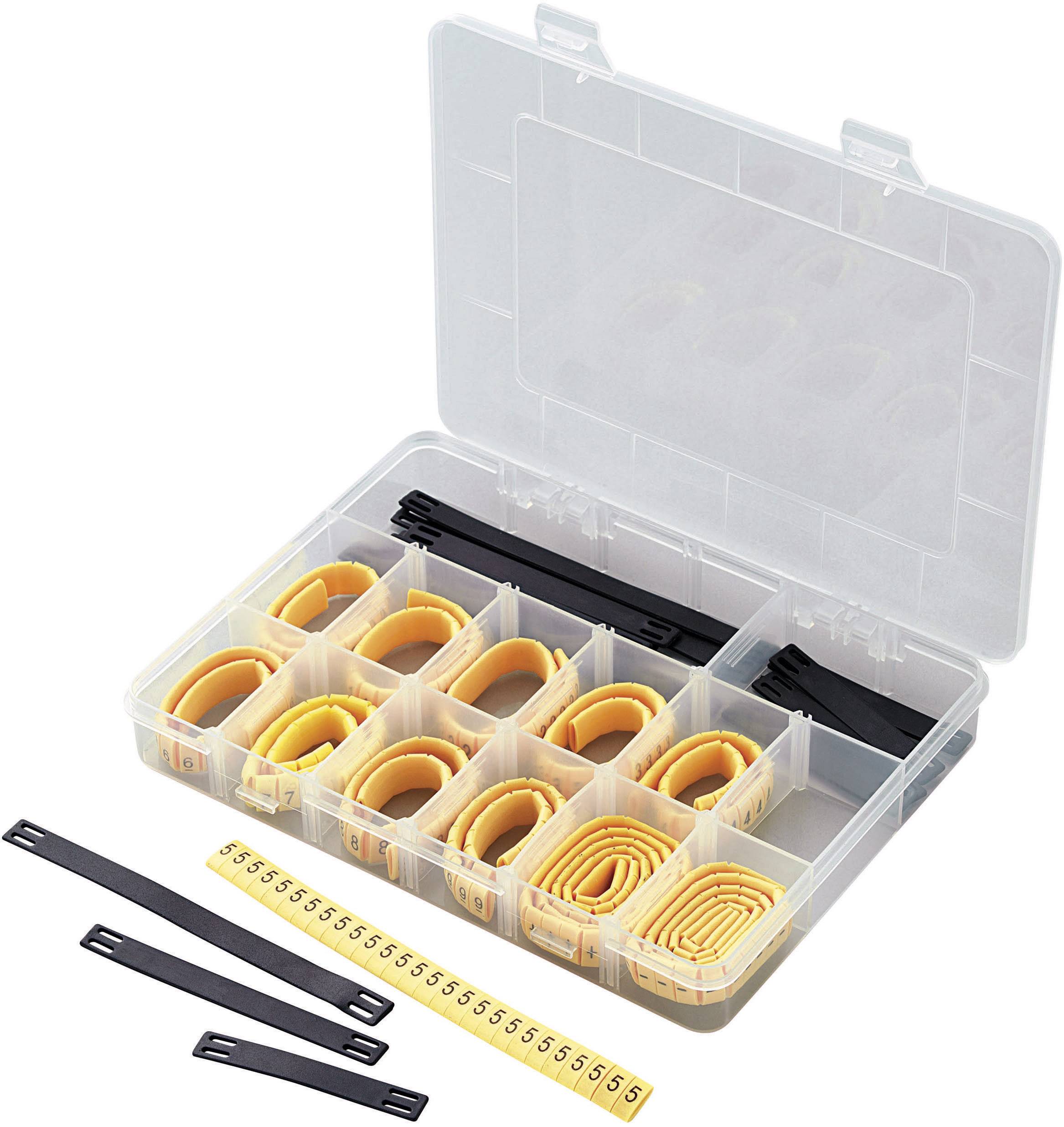 TRU COMPONENTS ECMKS-3 Pre-printed cable marker Imprint 0 - 9, +, - Outside diameter range 2 up to 5 mm