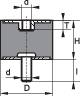 Technical drawing of a cross-section of a cylindrical sleeve, showing dimensions d, T, D, H and l.
