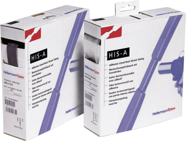 HellermannTyton 308-11203 Heatshrink + adhesive Transparent 12 mm 4 mm Shrinkage:3:1 5 m