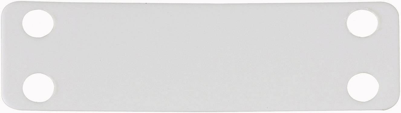A rectangular, slightly curved white plastic piece with four round holes at the corners.