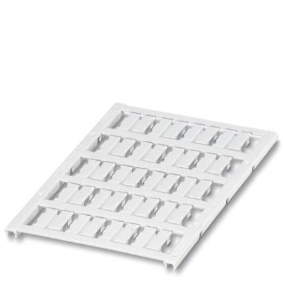 A white plastic grid with multiple rectangular openings and raised bars, likely used as a holder or shelf support.