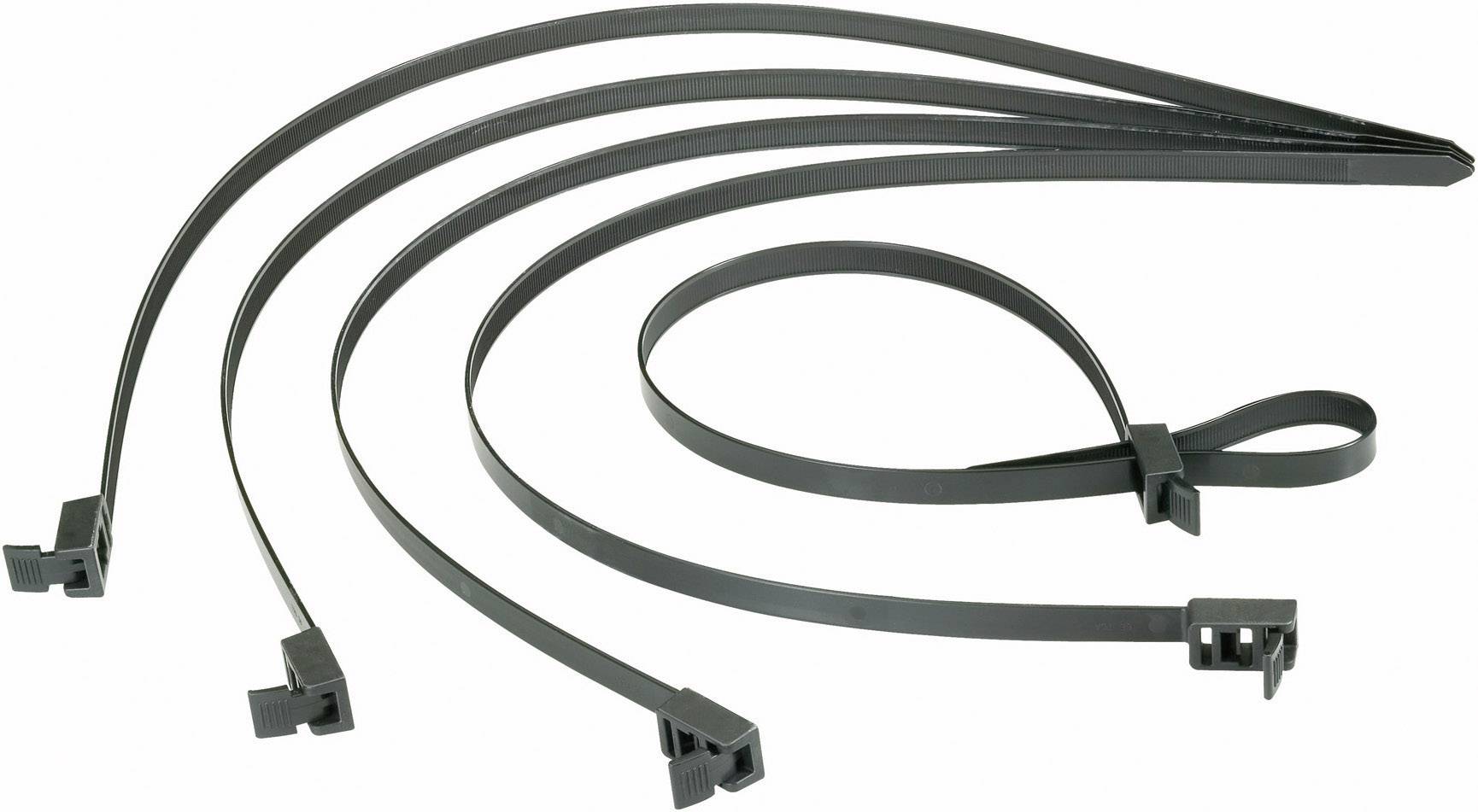 HellermannTyton 115-00030 SPEEDYTIE-HIRS-BK-V1 Cable tie 750 mm 13 mm Black Releasable, Eyelet, Quick-fit 5 pc(s)