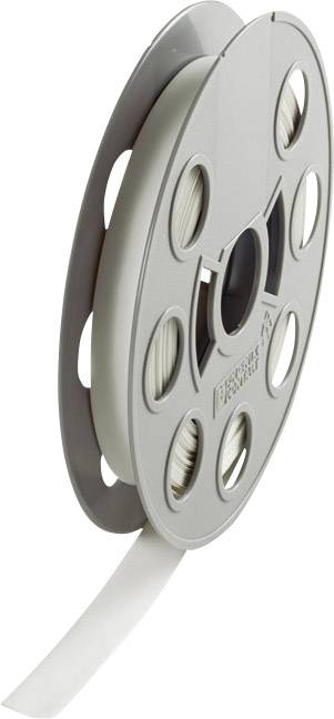 A film reel with white tape partially unwound. The reel has several circular openings and a central axis.