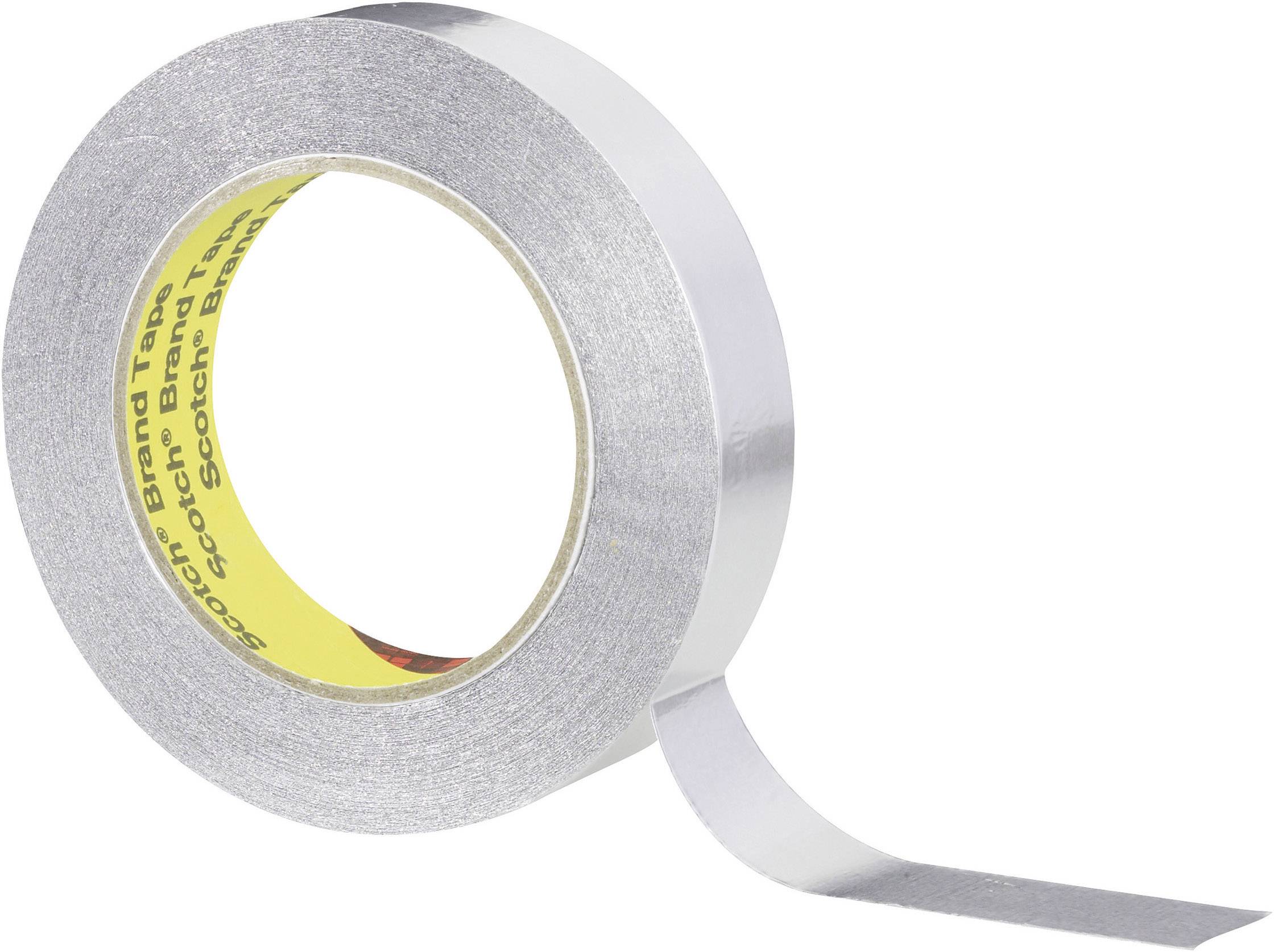 Aluminium adhesive tape roll, partially unrolled, showing silver sheen; intended for sealing, insulation or repair.