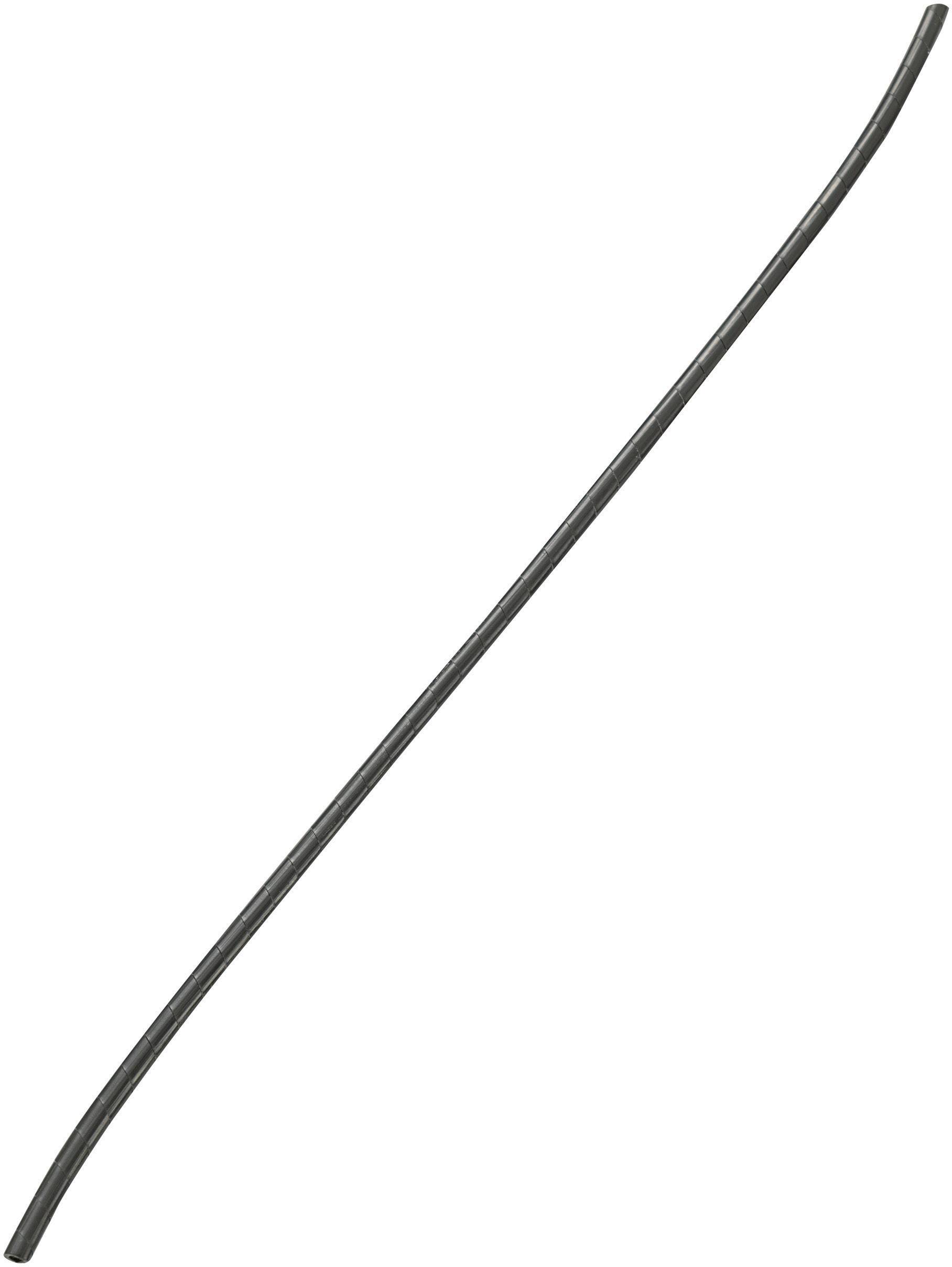 A long, slightly curved thin rod on a white background.