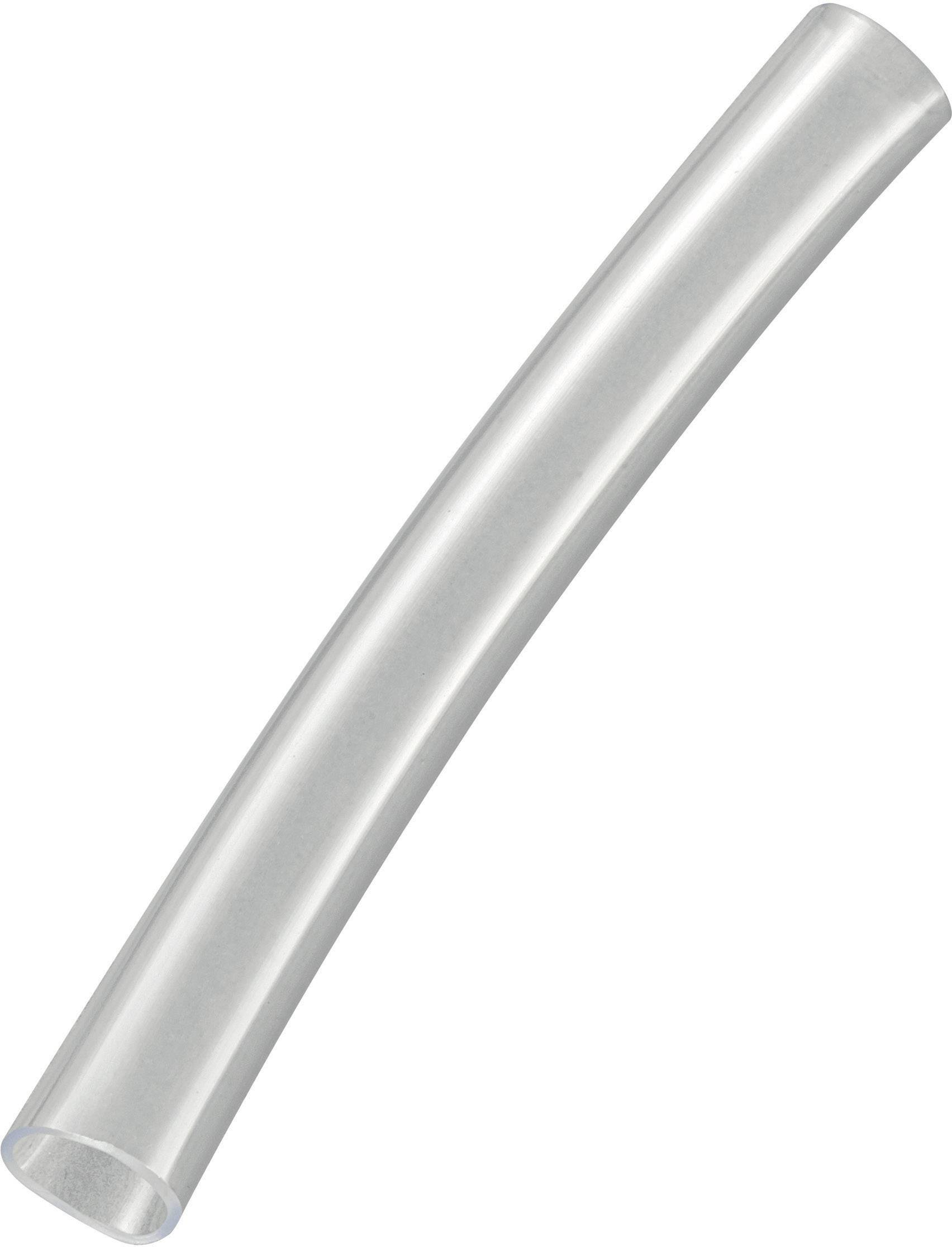 A transparent plastic tube, shown in a curved configuration, suitable for use in liquid or air transport systems.