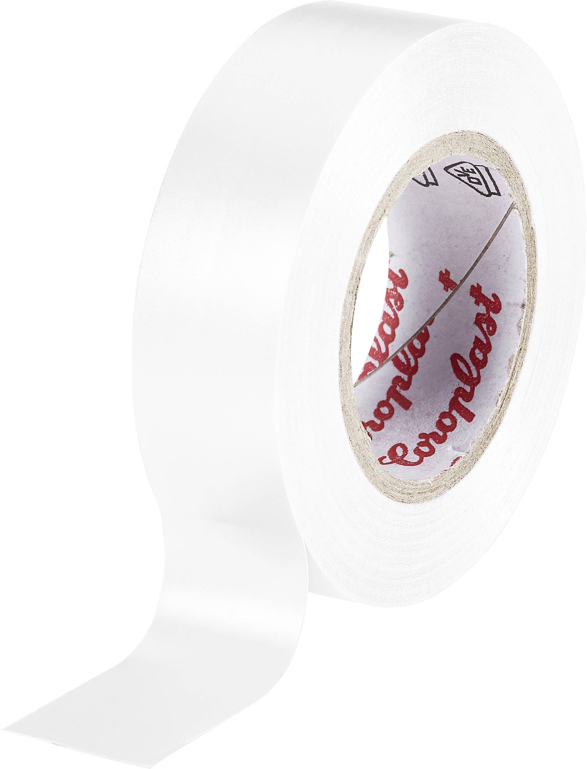 A roll of white adhesive tape with a red 'Coroplast' lettering on the inner core.