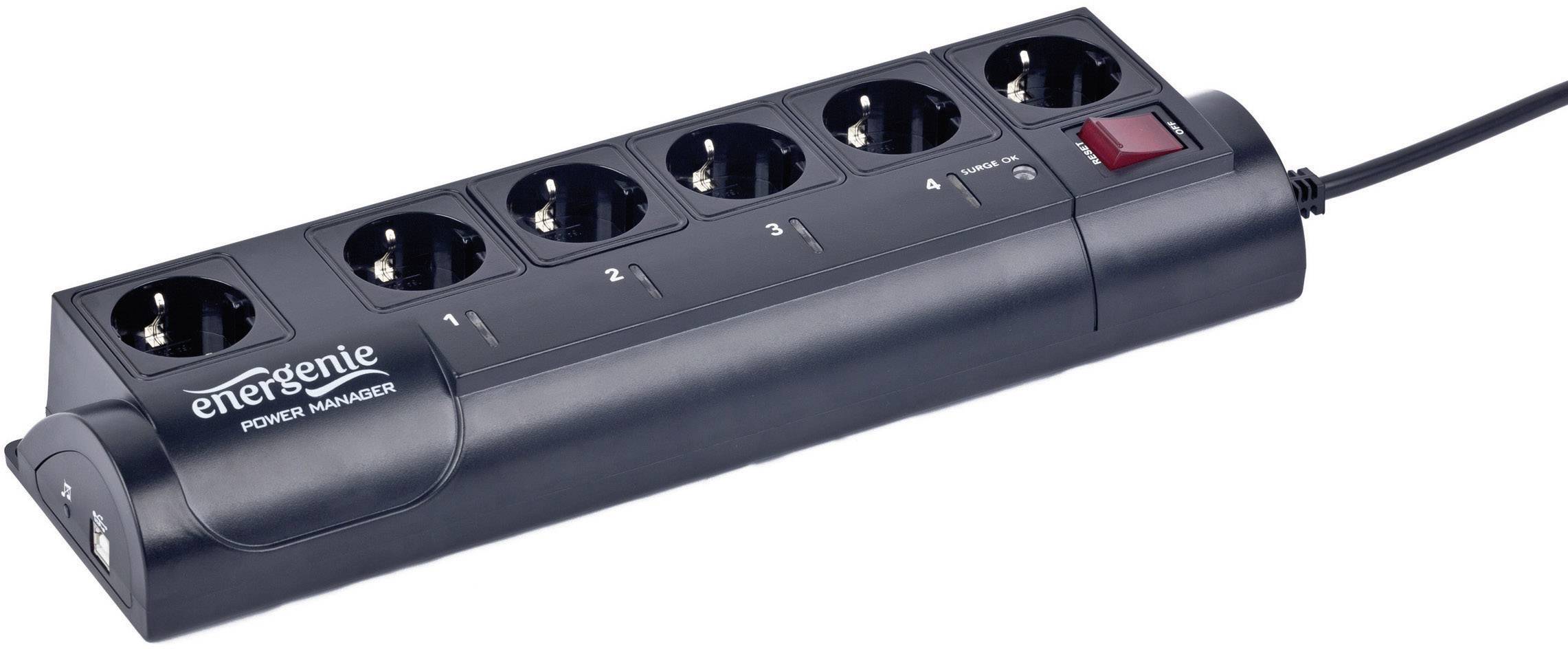Gembird EG-PMS2 Programmable surge protection power strip 6x Black PG connector 1 pc(s)