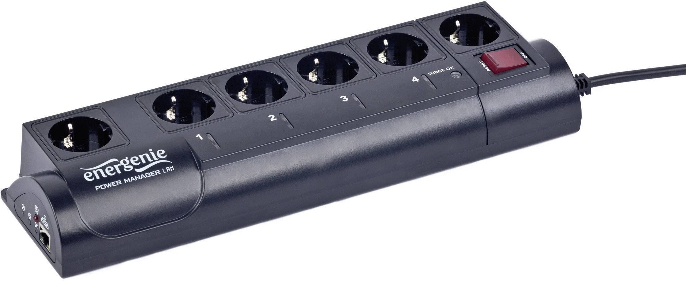 Gembird EG-PMS2-LAN Programmable surge protection power strip 6x Black PG connector 1 pc(s)