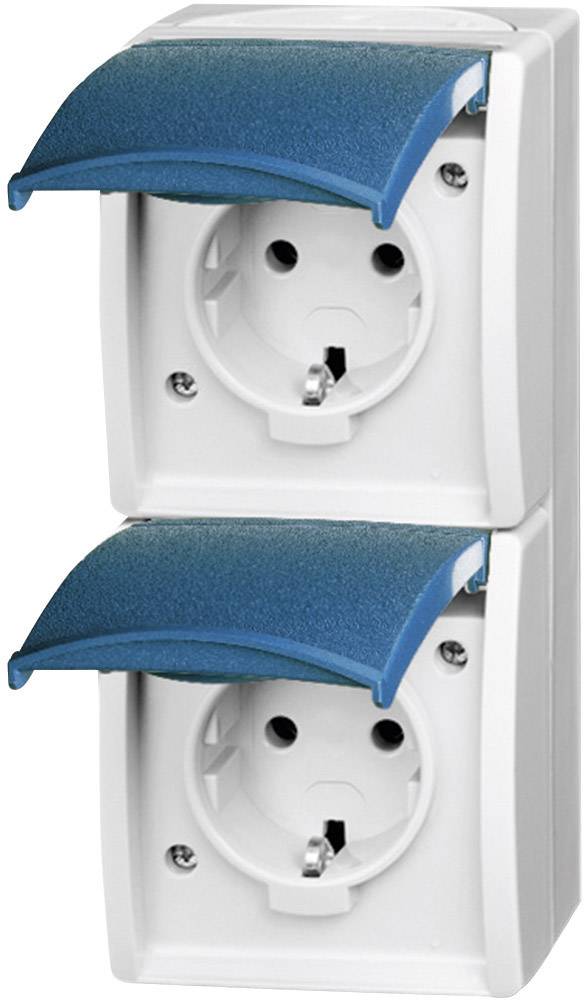 Busch-Jaeger 20-02 EW-53 Wet room switch product range Two gang socket Ocean (surface-mount) Blue-green 1 pc(s)