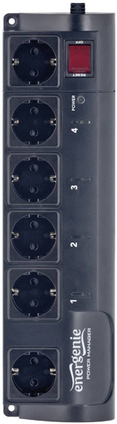 Gembird EG-PM2 Power strip (+ switch) 6x Black PG connector 1 pc(s)