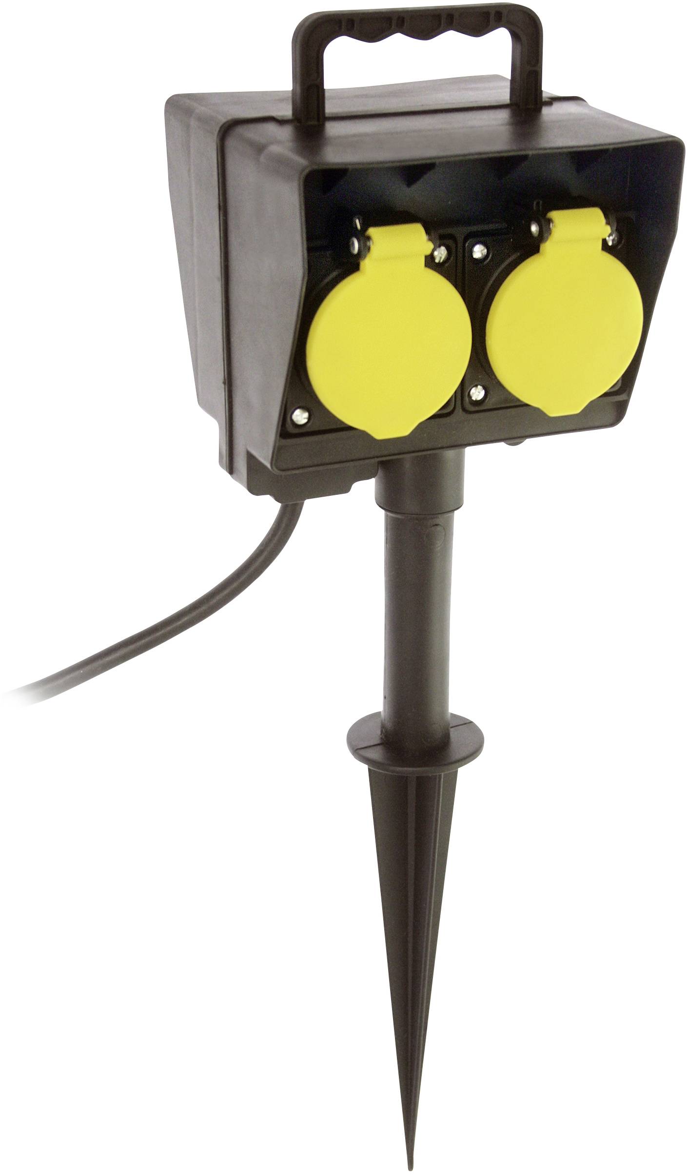 AS Schwabe 60684 Weatherproof power strip 4x Black, Blue incl. ground spike