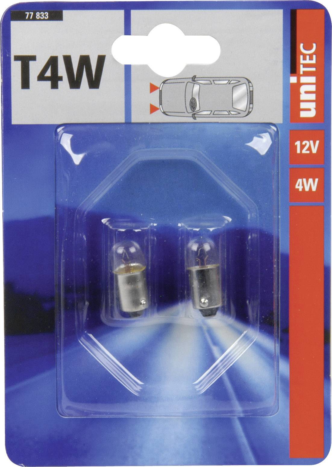 Unitec 77833 Indicator bulb Standard T4W 4 W 12 V