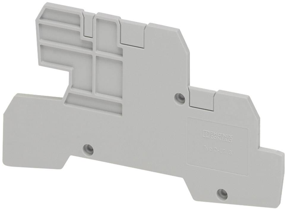 Grey partition wall with asymmetrical design and wooden cut-outs for mounting in electrical devices or control panels.