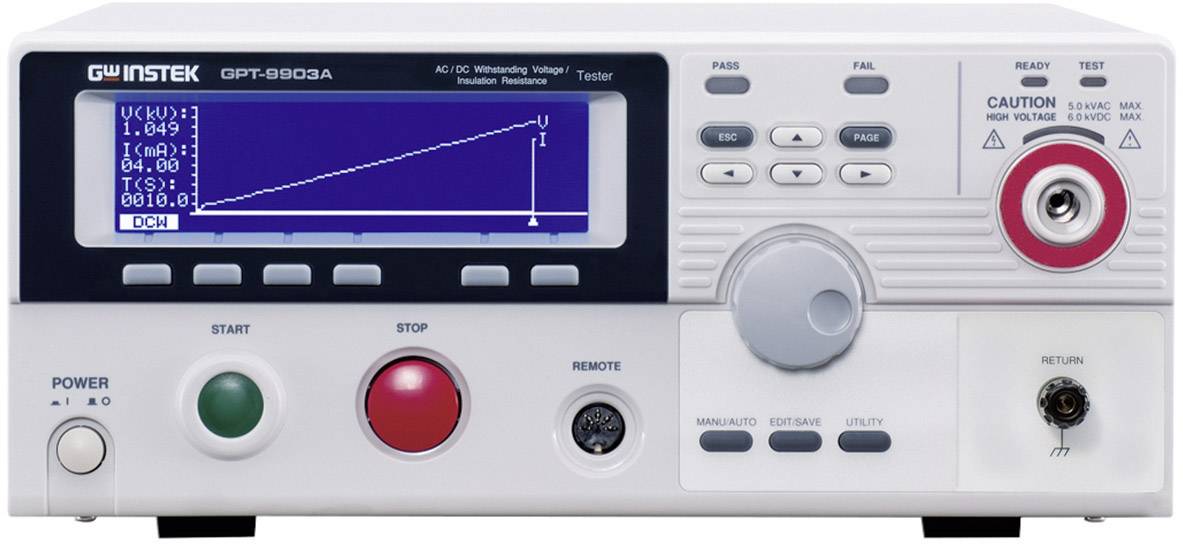 GW Instek GPT-9903A Insulation tester, Dielectric withstand tester 100 V, 250 V, 500 V, 1000 V 50 GΩ