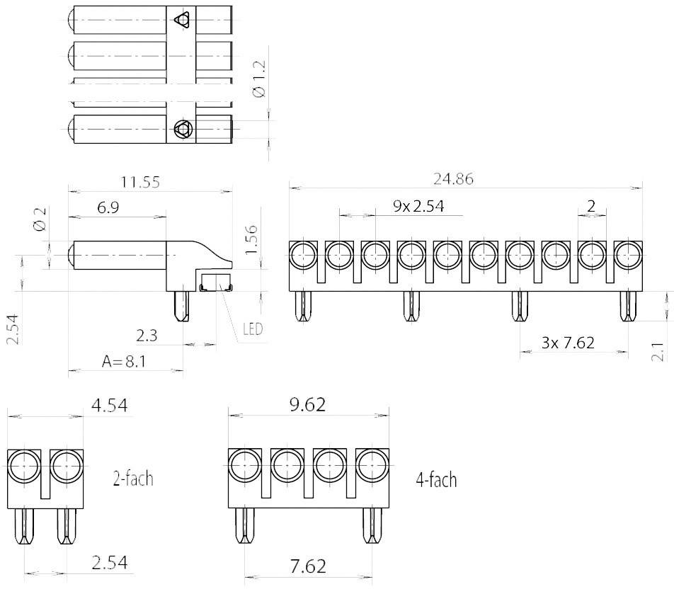 Mentor 1271.2002 Light pipe Rigid Panel-fit, Snap-in