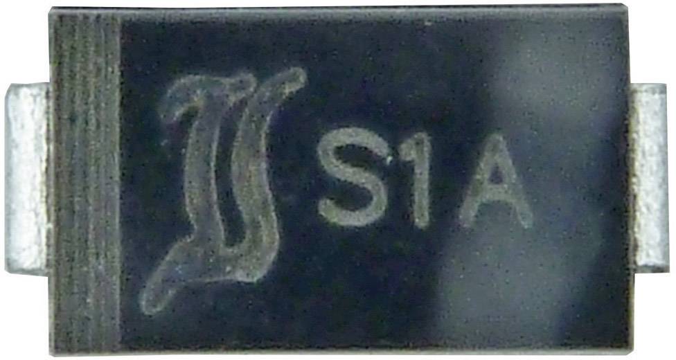 Rectifier diode S1A in a black housing with silver terminals, displaying the brand logo and model number.