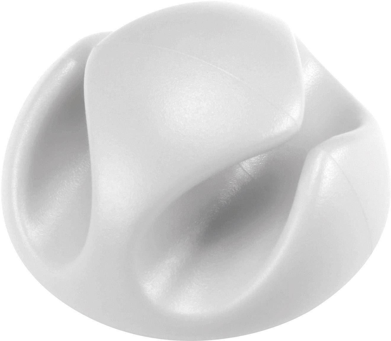 TRU COMPONENTS Cable mount Self-adhesive 558353 Bundle Ø range 8 mm (max) White