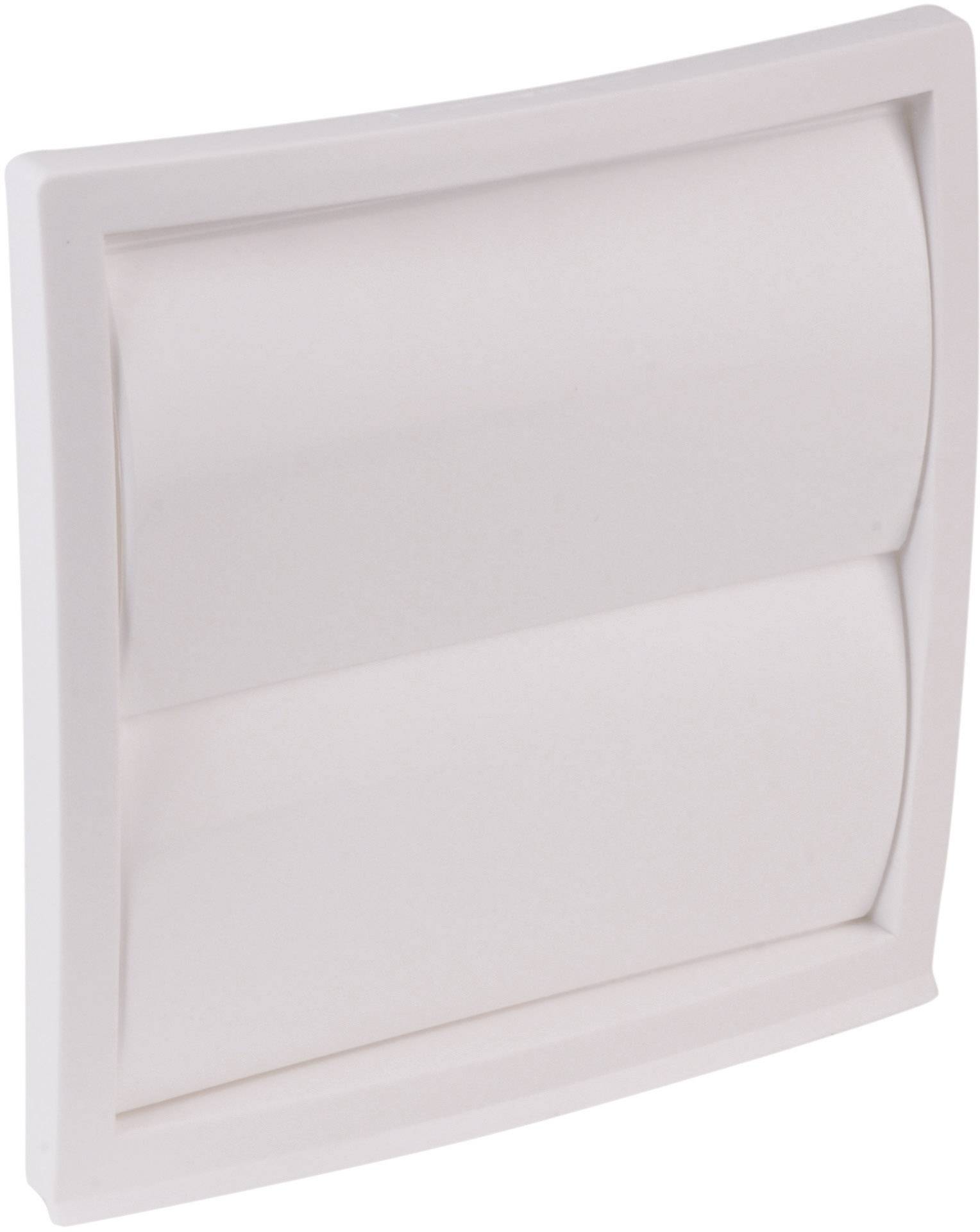 A white, curved cover, possibly a ventilation grille, against a neutral background.