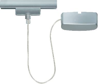 A silver security lock with cable, used for preventing theft of devices.